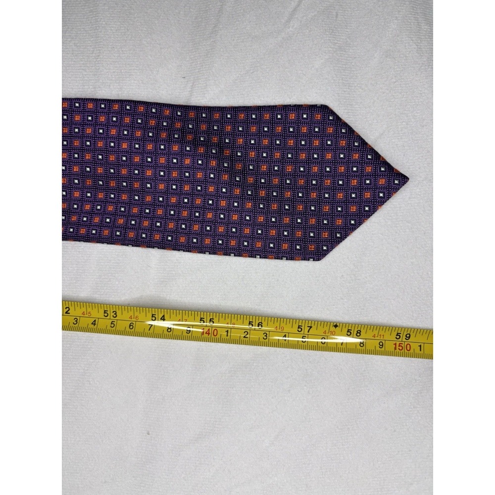 Brooks Brothers Makers and Merchants Silk Tie Purple Geometric Print Made in USA - Picture 4 of 5